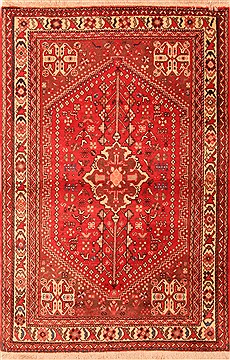 Abadeh Red Hand Knotted 3'1" X 4'11"  Area Rug 100-22403