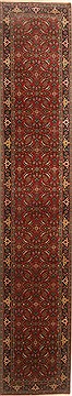 Indian Herati Red Runner 13 to 15 ft Wool Carpet 22413