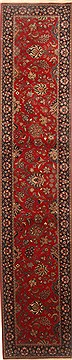 Kashmar Red Runner Hand Knotted 2'6" X 12'4"  Area Rug 250-22469