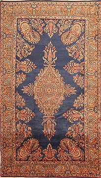 Yazd Yellow Hand Knotted 4'11" X 8'8"  Area Rug 100-22503