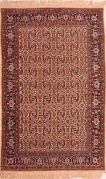 Malayer Red Hand Knotted 4'7" X 7'0"  Area Rug 100-22551