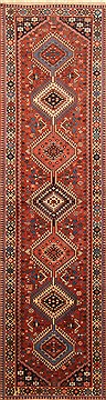 Yalameh Red Runner Hand Knotted 2'8" X 9'9"  Area Rug 250-22630