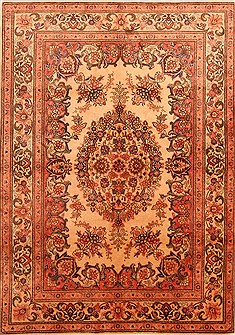 Persian Tabriz Red Rectangle 5x7 ft Wool Carpet 22680