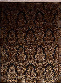 Turkish Modern Black Rectangle 9x12 ft Wool Carpet 22717