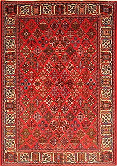 Persian Maymeh Red Rectangle 5x7 ft Wool Carpet 22745