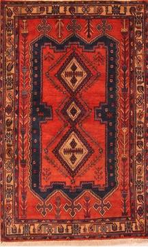 Persian Sirjan Red Rectangle 5x7 ft Wool Carpet 22750