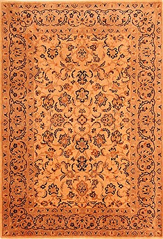 Romania Tabriz Beige Rectangle 4x6 ft Wool Carpet 22847
