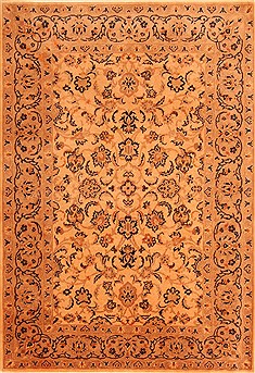 Romania Tabriz Beige Rectangle 4x6 ft Wool Carpet 22851