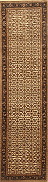 Indian Semnan Beige Runner 10 to 12 ft Wool Carpet 22918