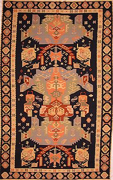 Romania Kilim Blue Rectangle 11x16 ft Wool Carpet 22935
