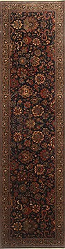 Isfahan Blue Runner Hand Knotted 2'7" X 9'10"  Area Rug 250-23011