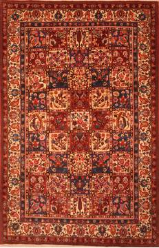 Bakhtiar Red Hand Knotted 6'8" X 10'3"  Area Rug 100-23061