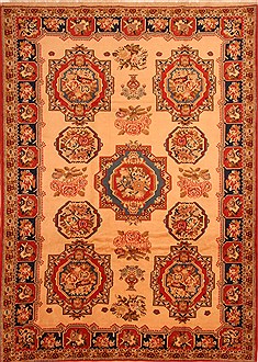 Persian Bakhtiar Brown Rectangle 7x10 ft Wool Carpet 23078