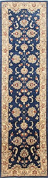 Pakistani Pishavar Blue Runner 10 to 12 ft Wool Carpet 23085