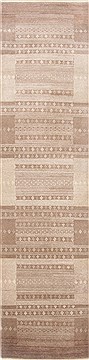 Nepali Modern Beige Runner 10 to 12 ft Wool Carpet 23105