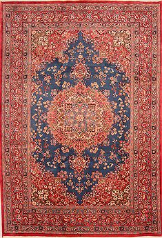 Persian Kashan Blue Rectangle 6x9 ft Wool Carpet 23180