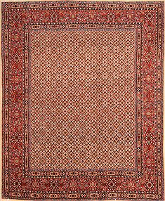 Mood Red Square Hand Knotted 6'9" X 8'5"  Area Rug 100-23224
