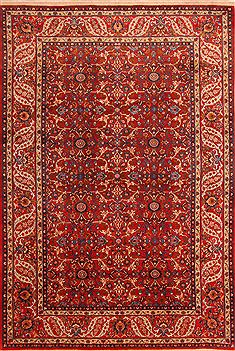 Persian Isfahan Red Rectangle 7x10 ft Wool Carpet 23240