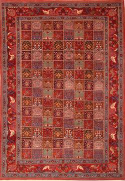Mood Red Hand Knotted 6'7" X 9'3"  Area Rug 100-23283