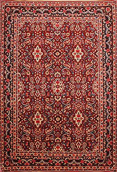 Persian Yazd Red Rectangle 7x10 ft Wool Carpet 23313