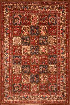 Persian Bakhtiar Red Rectangle 7x10 ft Wool Carpet 23316