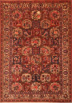 Bakhtiar Red Hand Knotted 6'9" X 9'7"  Area Rug 100-23319