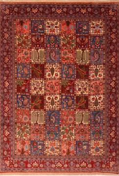 Varamin Red Hand Knotted 6'9" X 9'7"  Area Rug 100-23427