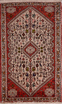 Abadeh Beige Hand Knotted 1'11" X 3'7"  Area Rug 100-23446