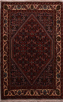 Persian Bidjar Red Rectangle 2x3 ft Wool Carpet 23471