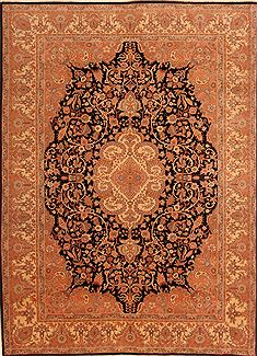 Romania Tabriz Red Rectangle 7x9 ft Wool Carpet 23486