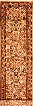 Romania sarouk Beige Runner 10 to 12 ft Wool Carpet 23494