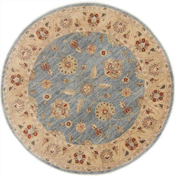 Pakistani Chobi Grey Round 5 to 6 ft Wool Carpet 23606