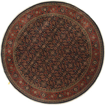 Indian Herati Blue Round 5 to 6 ft Wool Carpet 23608