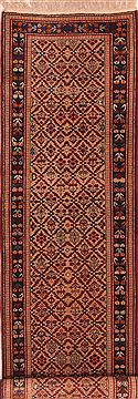 Armenian Kazak Brown Runner 10 to 12 ft Wool Carpet 23682