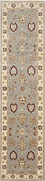 Pakistani Pishavar Grey Runner 10 to 12 ft Wool Carpet 23727