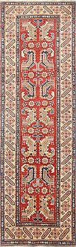 Pakistani Kazak Red Runner 6 to 9 ft Wool Carpet 23748