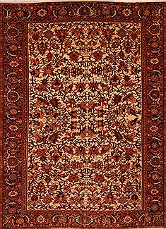 Persian Heriz Beige Rectangle 9x13 ft Wool Carpet 23765