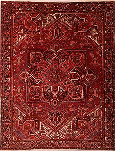 Persian Heriz Red Rectangle 10x13 ft Wool Carpet 23790