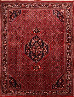 Persian Bidjar Red Rectangle 10x13 ft Wool Carpet 23801