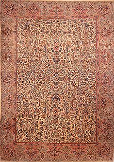 Persian Kerman Brown Rectangle 10x14 ft Wool Carpet 23900