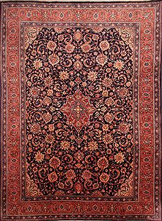 Persian sarouk Red Rectangle 10x12 ft Wool Carpet 23928
