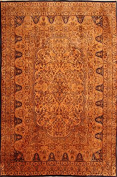 Persian Kashmar Brown Rectangle 8x11 ft Wool Carpet 23986