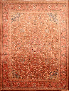 Persian sarouk Yellow Rectangle 10x14 ft Wool Carpet 24003