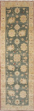 Egyptian Chobi Green Runner 10 to 12 ft Wool Carpet 24069