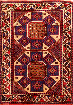Turkish Kazak Multicolor Rectangle 3x4 ft Wool Carpet 24186