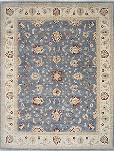 Pakistani Pishavar Blue Rectangle 12x15 ft Wool Carpet 24327