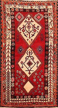 Persian Gabbeh Red Rectangle 3x5 ft Wool Carpet 24338