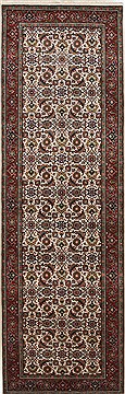 Indian Herati Beige Runner 6 to 9 ft Wool Carpet 24349