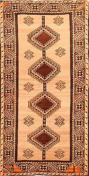 Persian Gabbeh Beige Rectangle 5x7 ft Wool Carpet 24374