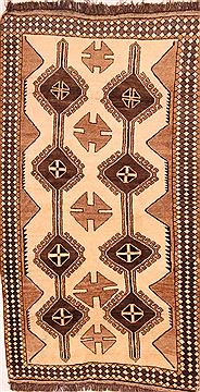 Persian Gabbeh Beige Rectangle 5x7 ft Wool Carpet 24377